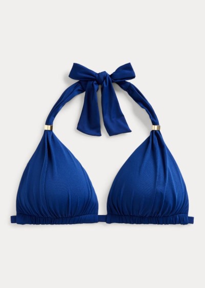 Top Bikini Ralph Lauren Mujer Azules - Halter - MJQDY9508
